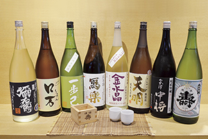 ▲お好みの日本酒をお探しください。"
